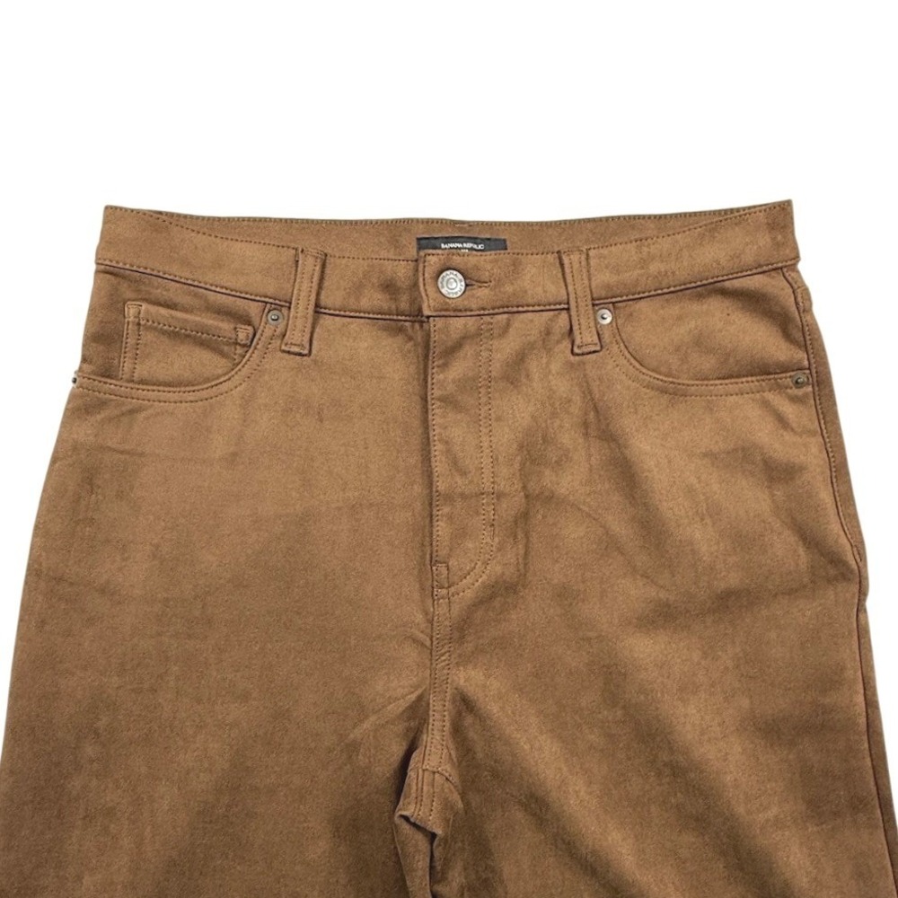 Banana Republic Vegan Suede Wide Leg High Rise Pants Brown Size 32/14 NEW